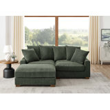 Latitude Run® Upholstered Corduroy Sofa With Solid Wood Legs